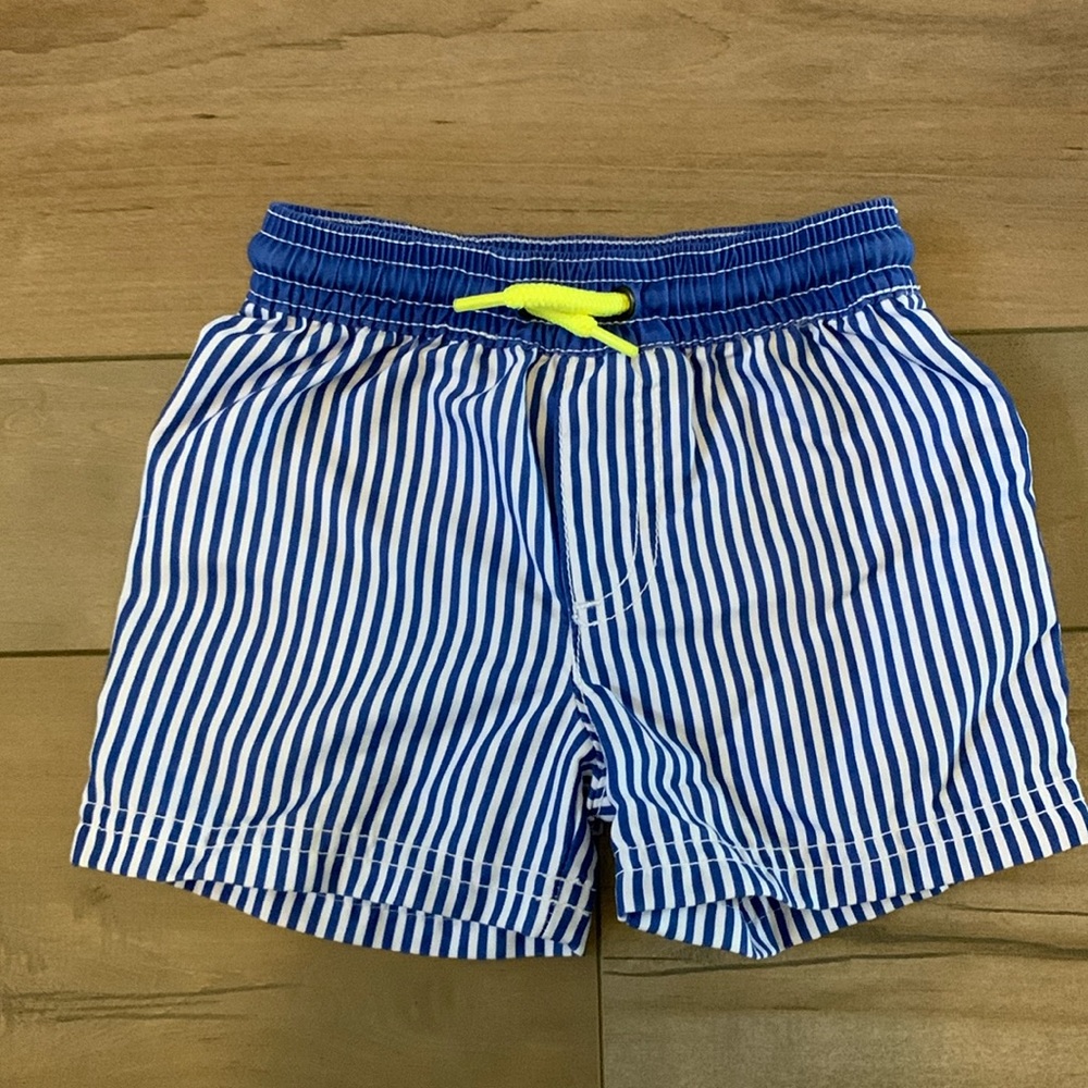 Carters blue and white striped swim trucks | 9 months |
